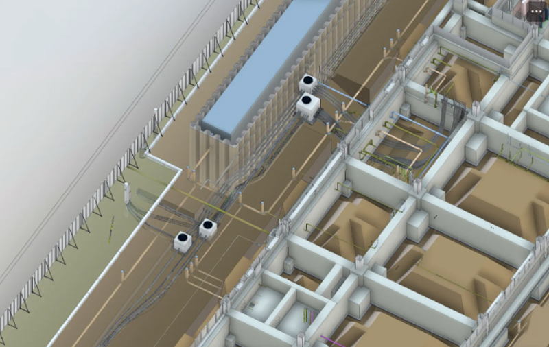 外構　埋設配管ルートの検討