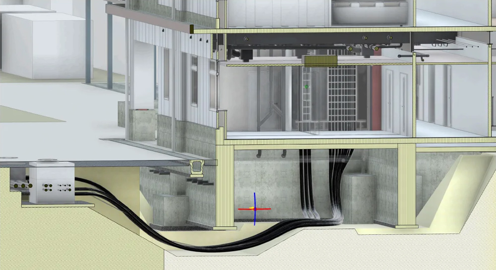 基礎下　埋設配管ルートの検討